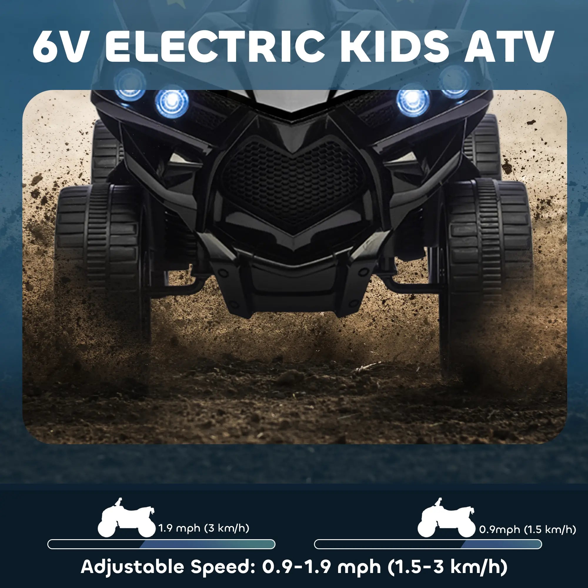 6V Kids ATV, 4 Wheeler Electric Ride on Car, for Ages 3-8, Black Electric Toy Cars at Gallery Canada