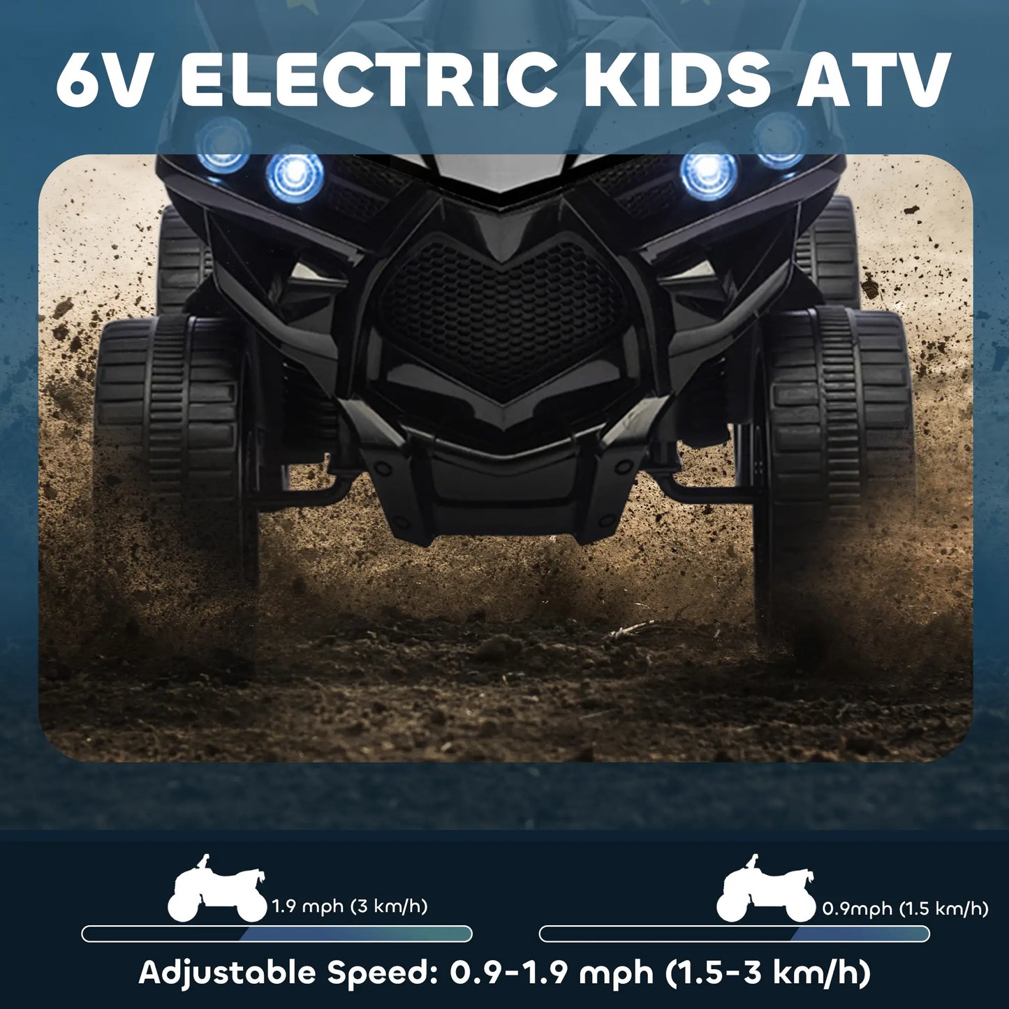 6V Kids ATV, 4 Wheeler Electric Ride on Car, for Ages 3-8, Black Electric Toy Cars at Gallery Canada