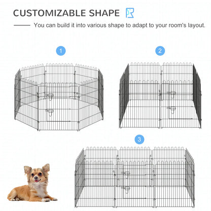 30inch 8-Panel Octagon Pet Playpen, Foldable Dog Cage, Black Houses, Kennels & Pens at Gallery Canada