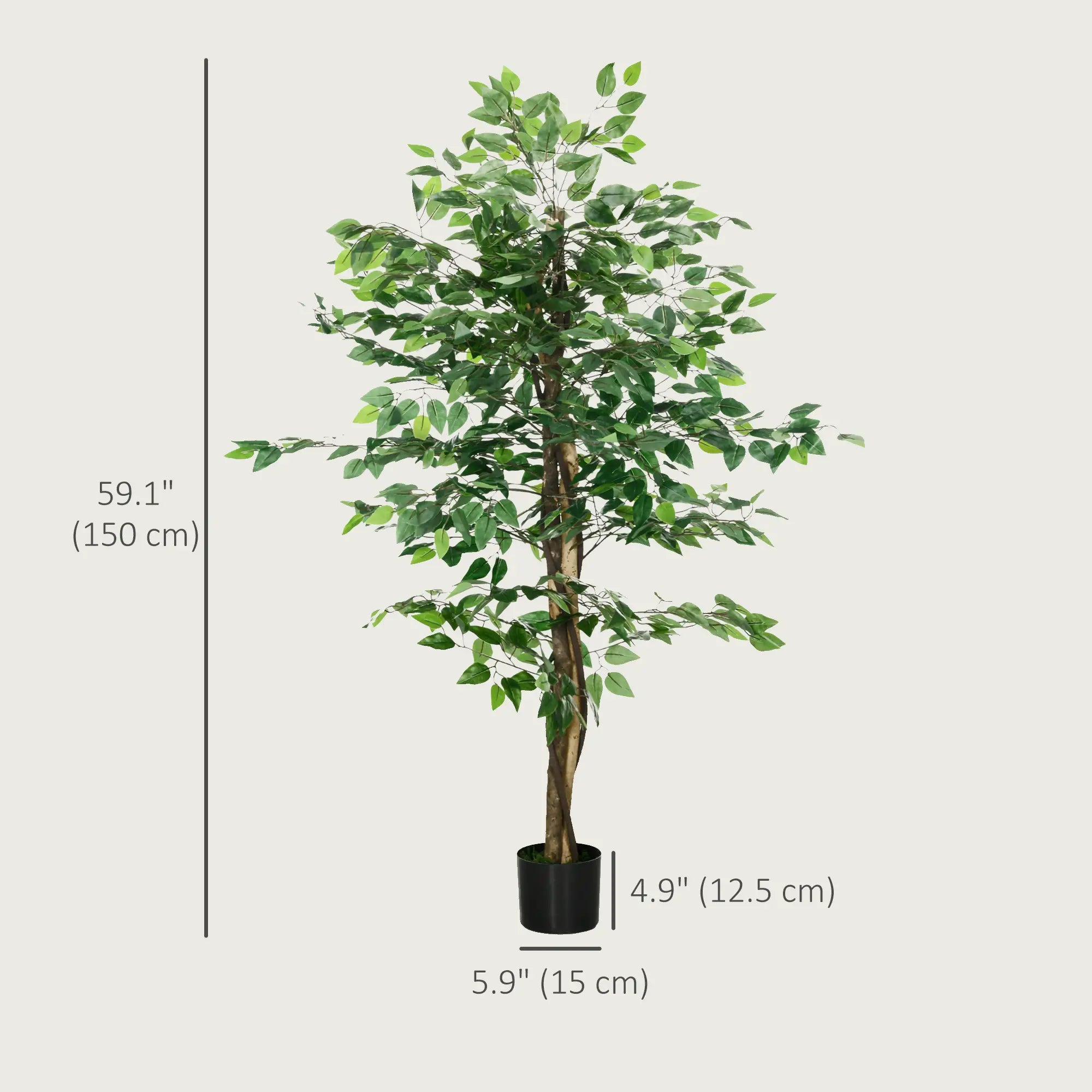 5ft Artificial Ficus Tree, Indoor Fake Plant With Pot Artificial Trees at Gallery Canada