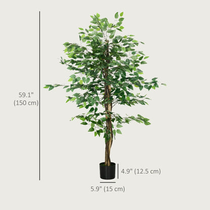5ft Artificial Ficus Tree, Indoor Fake Plant With Pot Artificial Trees at Gallery Canada