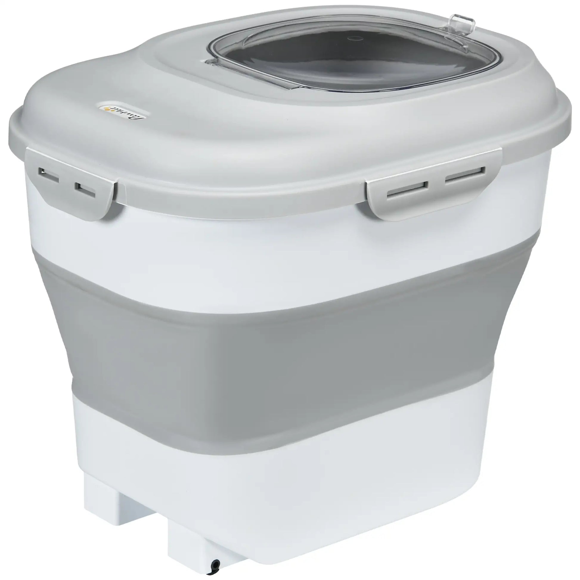 6-30lb Collapsible Dog Food Container, Airtight Lids, Wheels, Grey Dog Bowls Grey at Gallery Canada