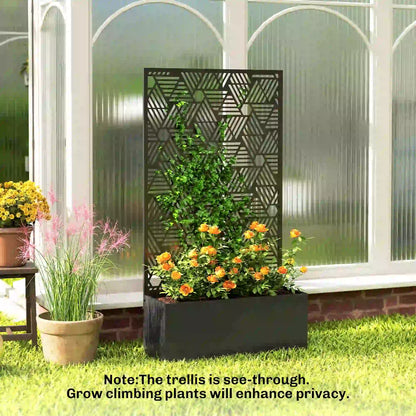 Metal Planter Box With Trellis, 44.5" Tall, Raised Garden Bed Galvanized Planter Boxes at Gallery Canada