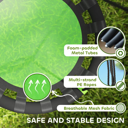 24 Inch Saucer Tree Swing, Adjustable Ropes, Outdoor, Backyard, Green Gym Sets & Swings at Gallery Canada