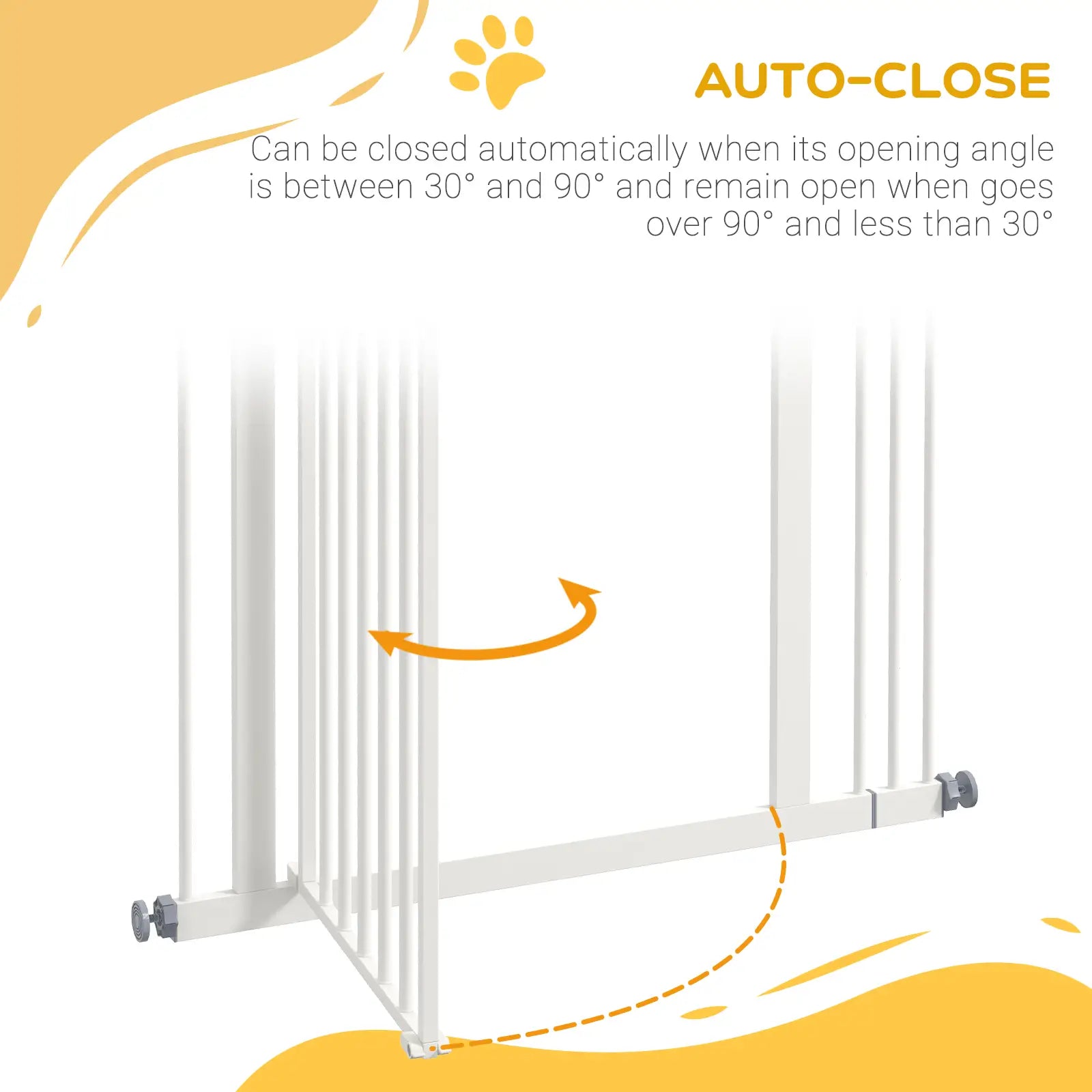 Extra Tall Dog Gate with Door, Pressure Fit, Auto Close, 29