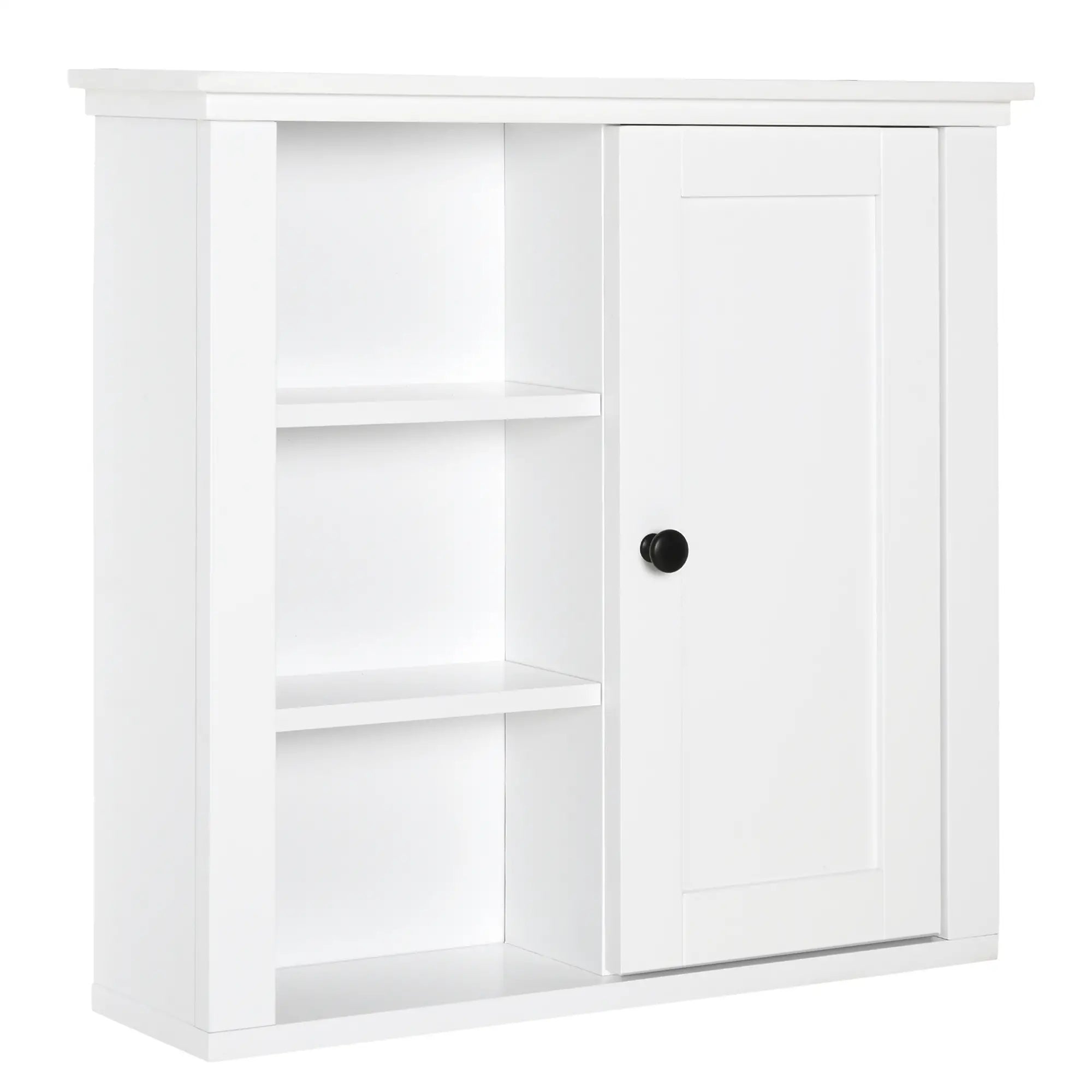 Wall Mounted Medicine Cabinet, 3 Open Shelves, Storage Cupboard, White Wall Mounted Cabinets White at Gallery Canada