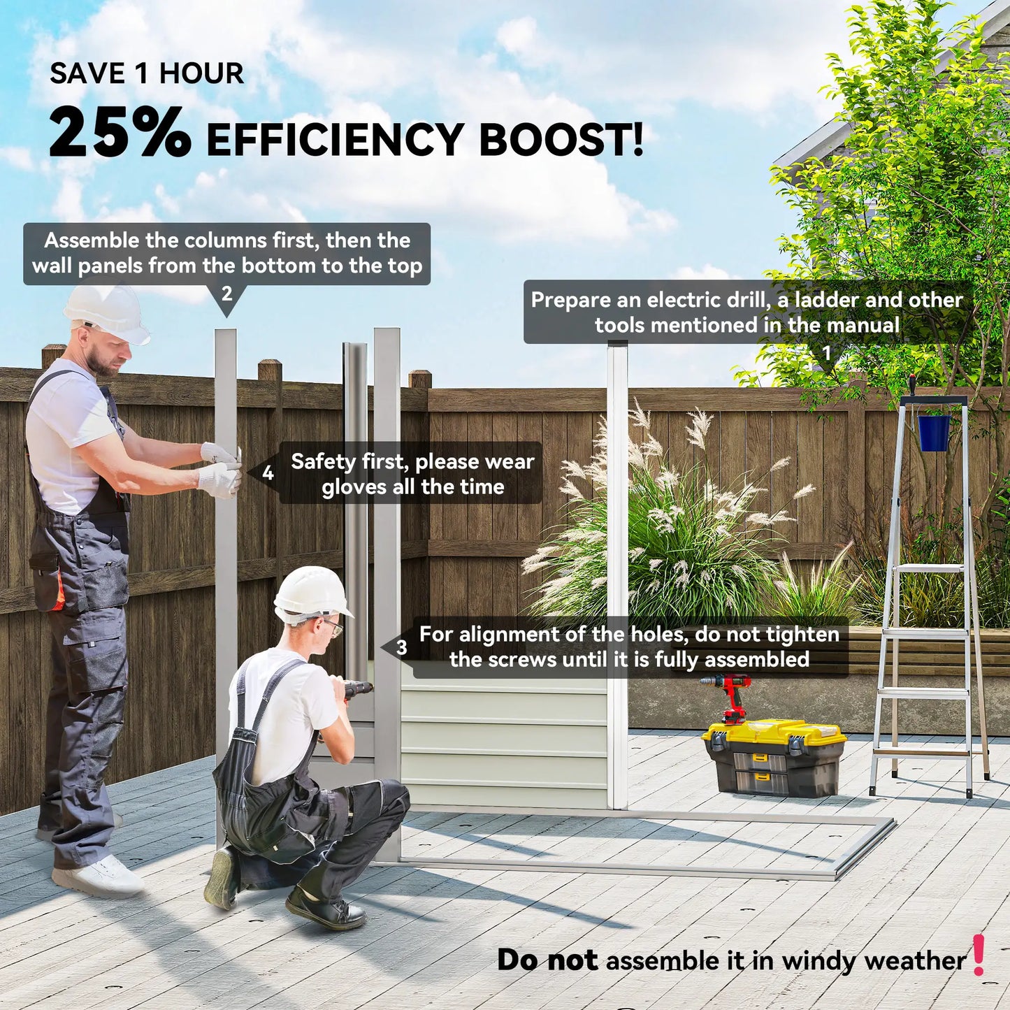 6 x 4FT Galvanized Garden Storage Shed, Metal Outdoor Shed, Light Grey