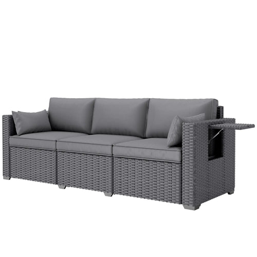 3 Seater Wicker Patio Sofa, 6
