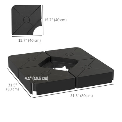 Umbrella Weights For Cantilever Parasols, Set Of 4, Black Umbrella Bases at Gallery Canada