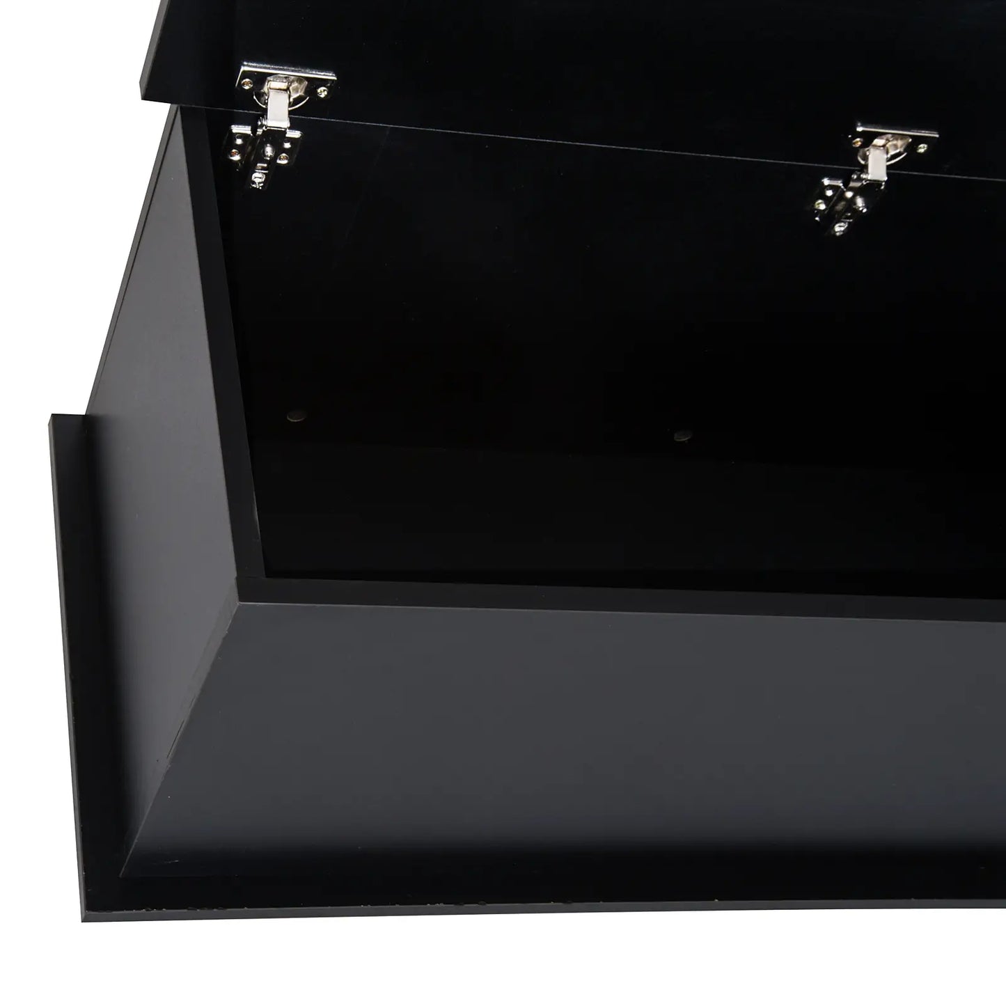 39.5" Storage Chest, 2 Safety Hinges, Flip-Top Lid, Black Storage Cabinets at Gallery Canada