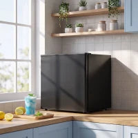 1.62 pi cu Mini réfrigérateur à porte unique avec congélateur, noir