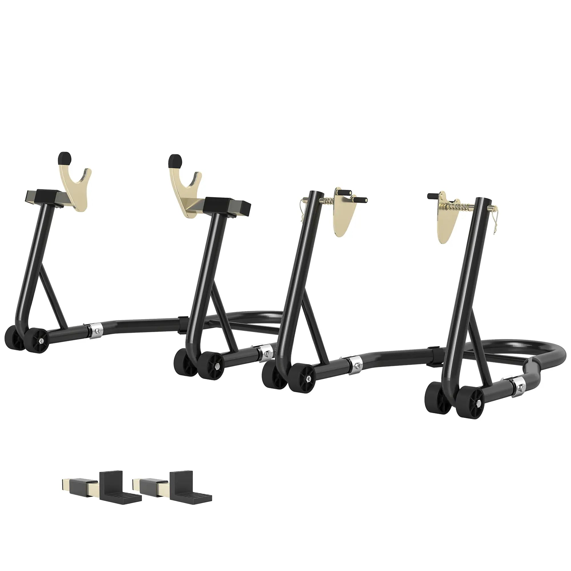 Motorcycle Stand Set, 850 lbs Capacity, Front Rear Wheel Lift, Black Automotive Black at Gallery Canada
