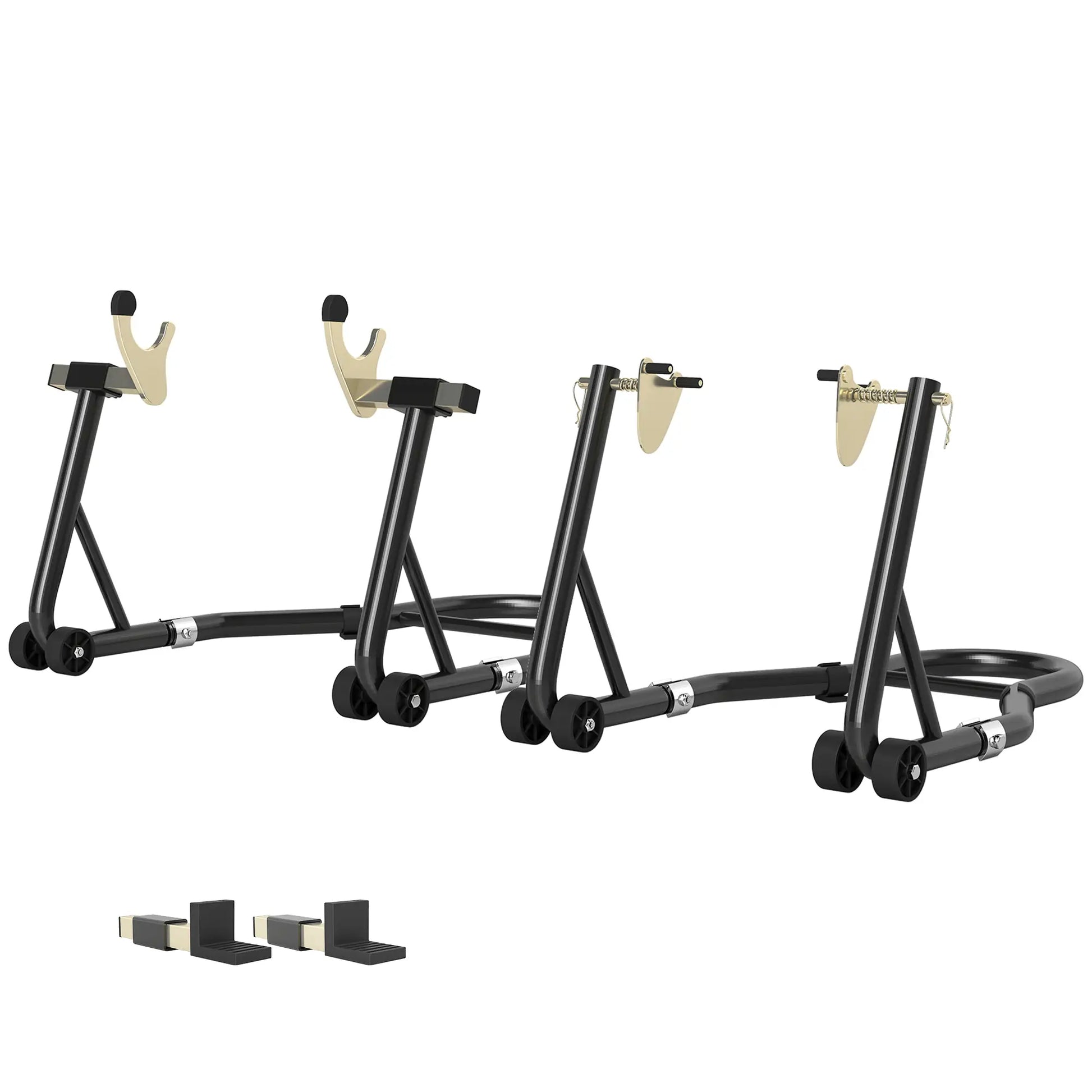 Motorcycle Stand Set, 850 lbs Capacity, Front Rear Wheel Lift, Black Automotive Black at Gallery Canada