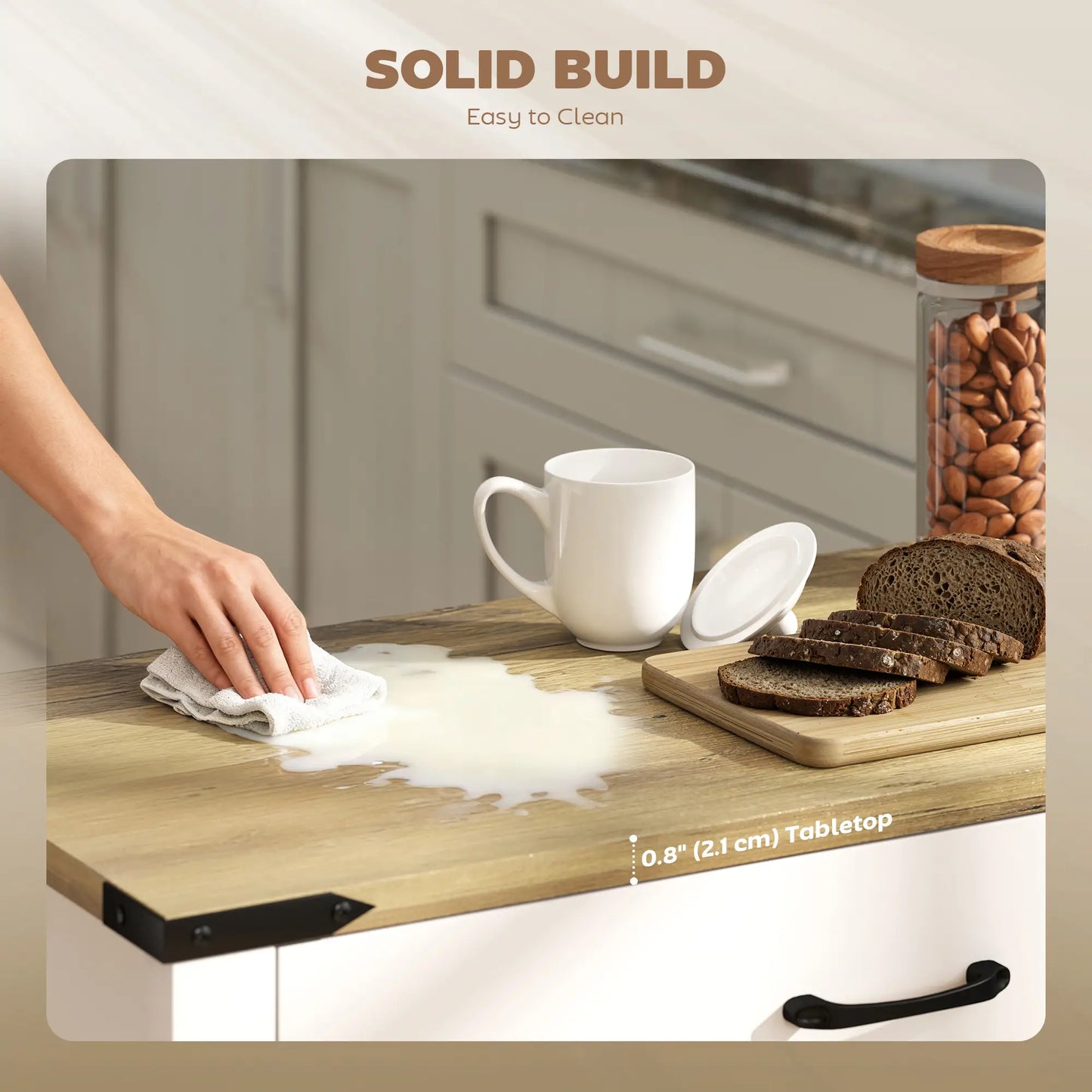 Farmhouse Buffet Cabinet, 1 Drawer, Storage Cabinet, Adjustable Shelf, White