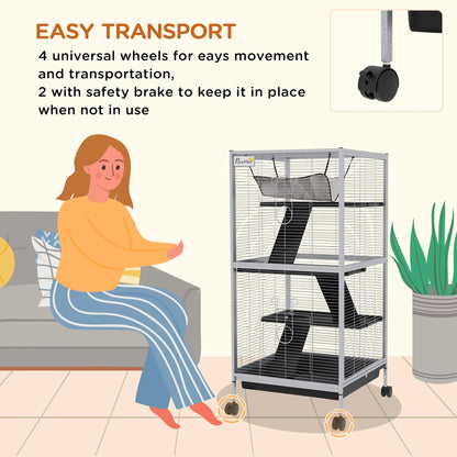 Steel Small Animal Cage, for Guinea Pig, Ferret, Light Grey Houses & Habitats at Gallery Canada