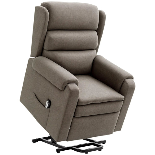 Power Lift Recliner Chair, Remote Control, Footrest, Side Pockets, Brown