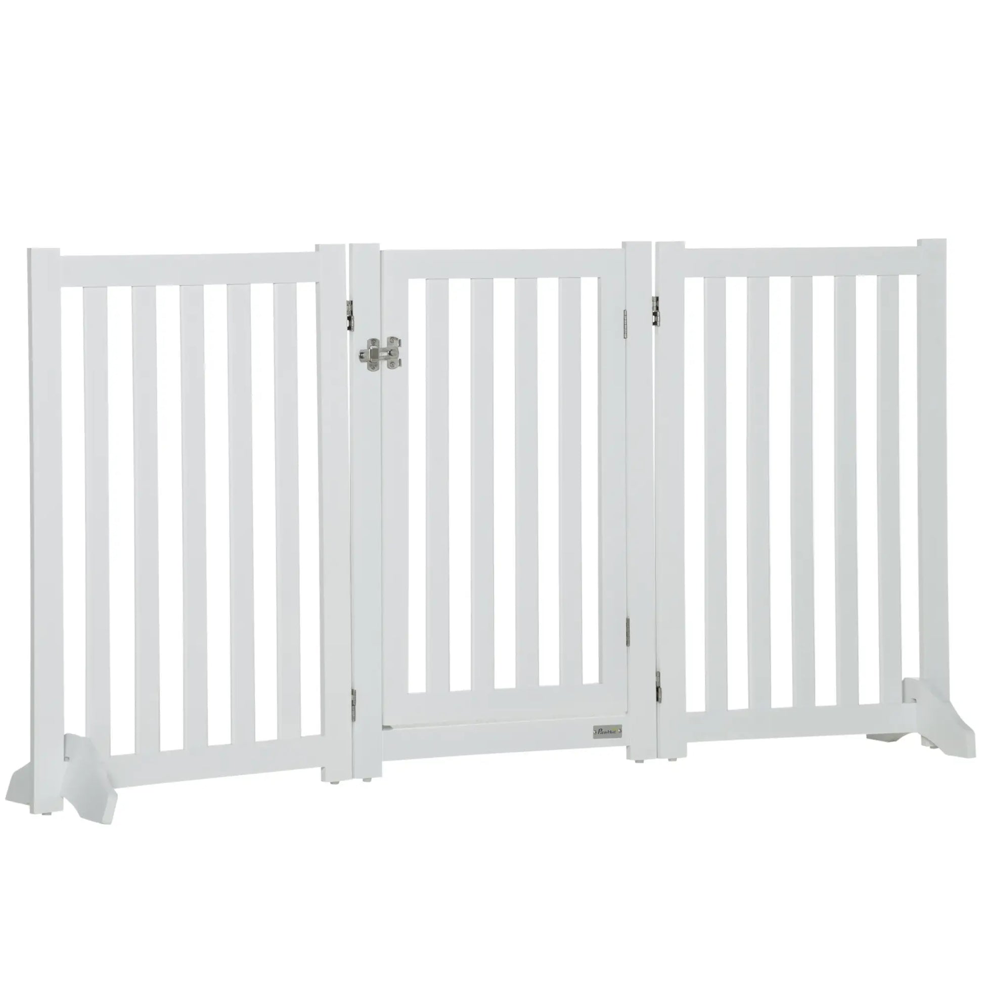 31.5"H Foldable Dog Gate with Door, 3 Panels, White Houses, Kennels & Pens at Gallery Canada