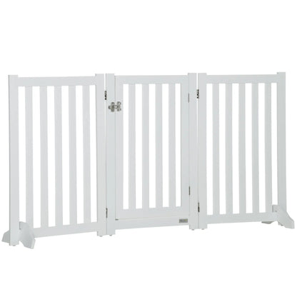 31.5"H Foldable Dog Gate with Door, 3 Panels, White Houses, Kennels & Pens at Gallery Canada