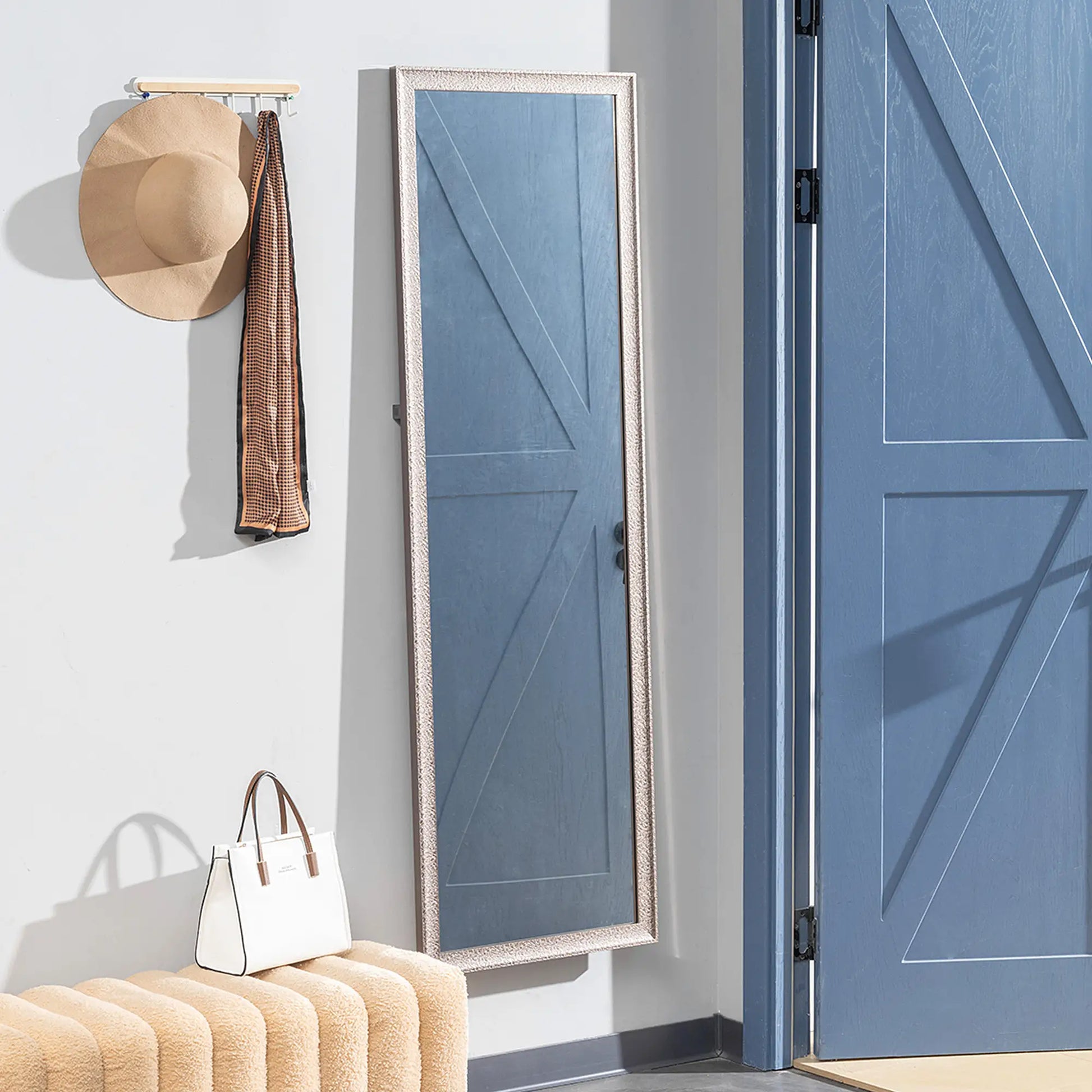 64" x 21" Rectangular Full Length Mirror, Gunmetal Silver Full Length Mirrors at Gallery Canada