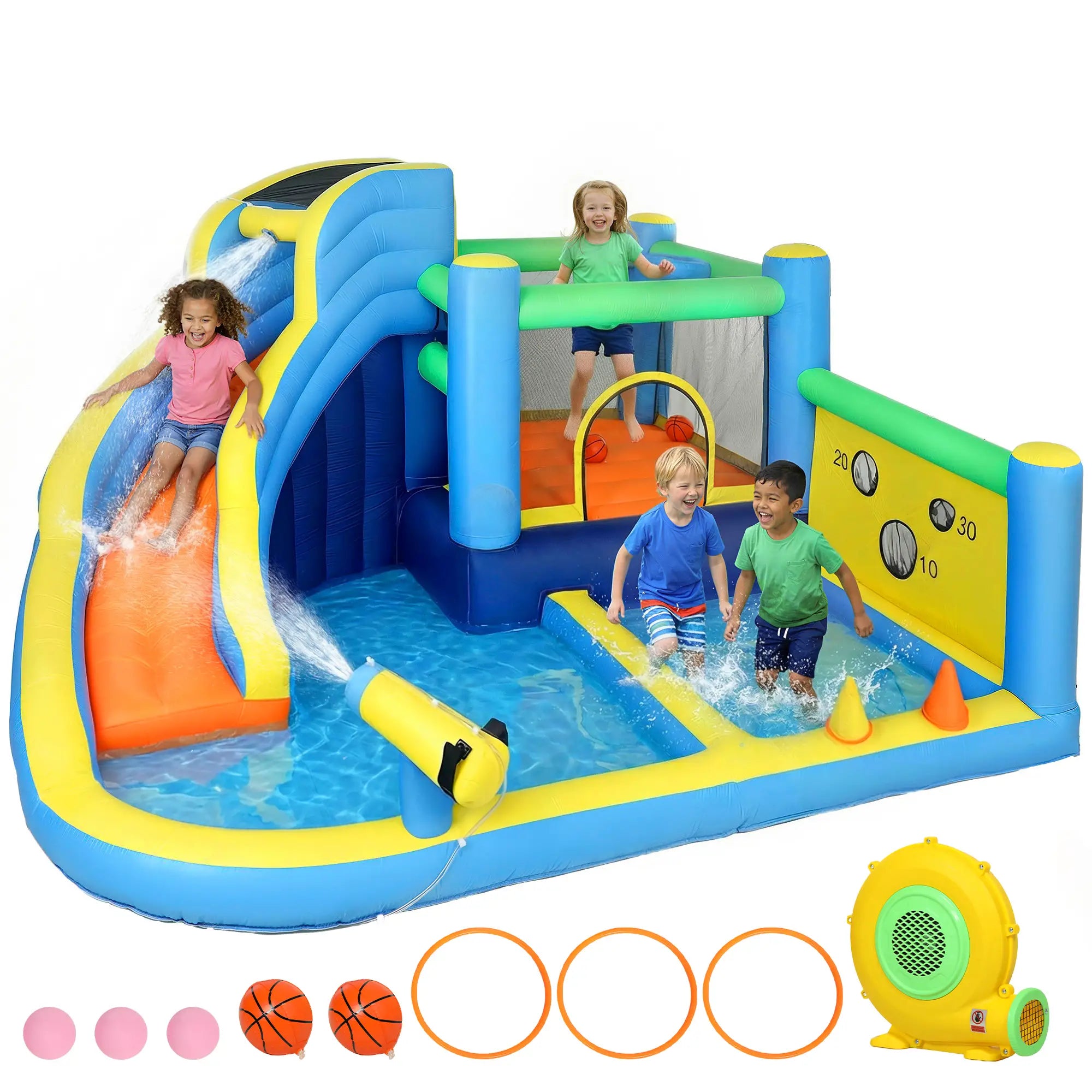 Inflatable Bounce House With Slide, Pool, Ball Pit, 12' x 12' Inflatables at Gallery Canada