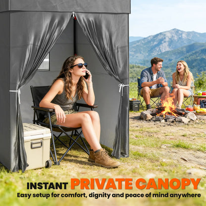 5 x 5 ft Compact Pop Up Canopy Tent, UPF 50+ Changing Room, Portable Instant Privacy Canopy, Dark Grey Pop Up Canopies at Gallery Canada