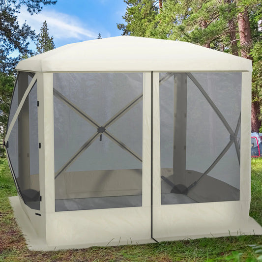 Pop-Up Tent, Foldable with Carry Bag, Zippered Door, Fits 3-4 People, Beige Pop Up Canopies Beige at Gallery Canada