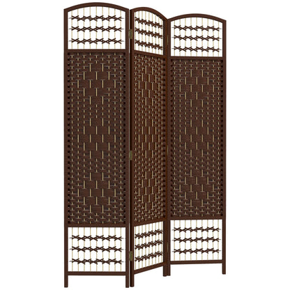 3 Panel Folding Room Divider, Portable Privacy Screen, Brown Room Dividers Brown at Gallery Canada