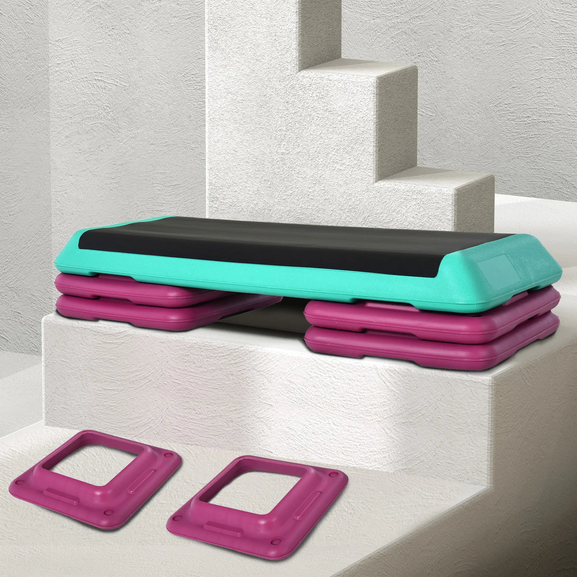 3.9"/5.9"/7.9" Aerobic Stepper, Non-Slip Top, Indoor Outdoor, Multicolour Aerobic Equipment at Gallery Canada