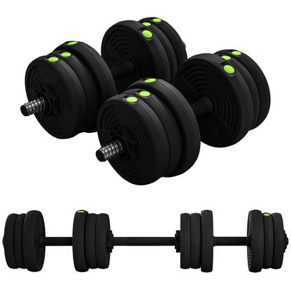 44LBS Adjustable Barbell Dumbbells Set, Non-Slip Handles, Home Gym Dumbbells & Barbells Green and Black at Gallery Canada