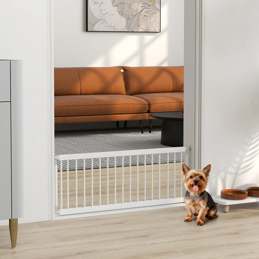 26"-37" Dog Gate, Adjustable Pet Gate, 14" Tall, White Pet Gates White at Gallery Canada