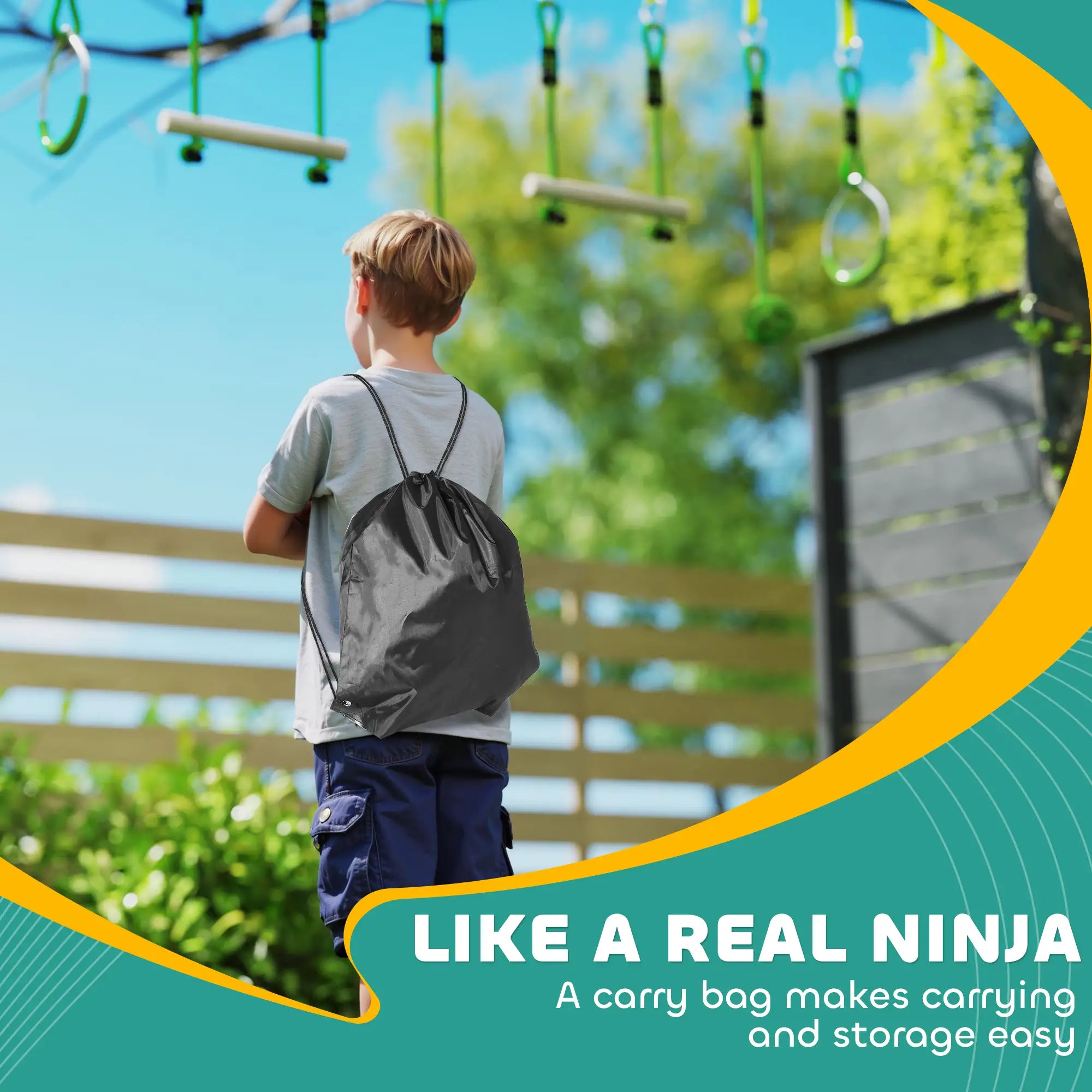 Kids Obstacle Course, 10-Piece Slackline Kit With Monkey Bars Gym Sets & Swings at Gallery Canada