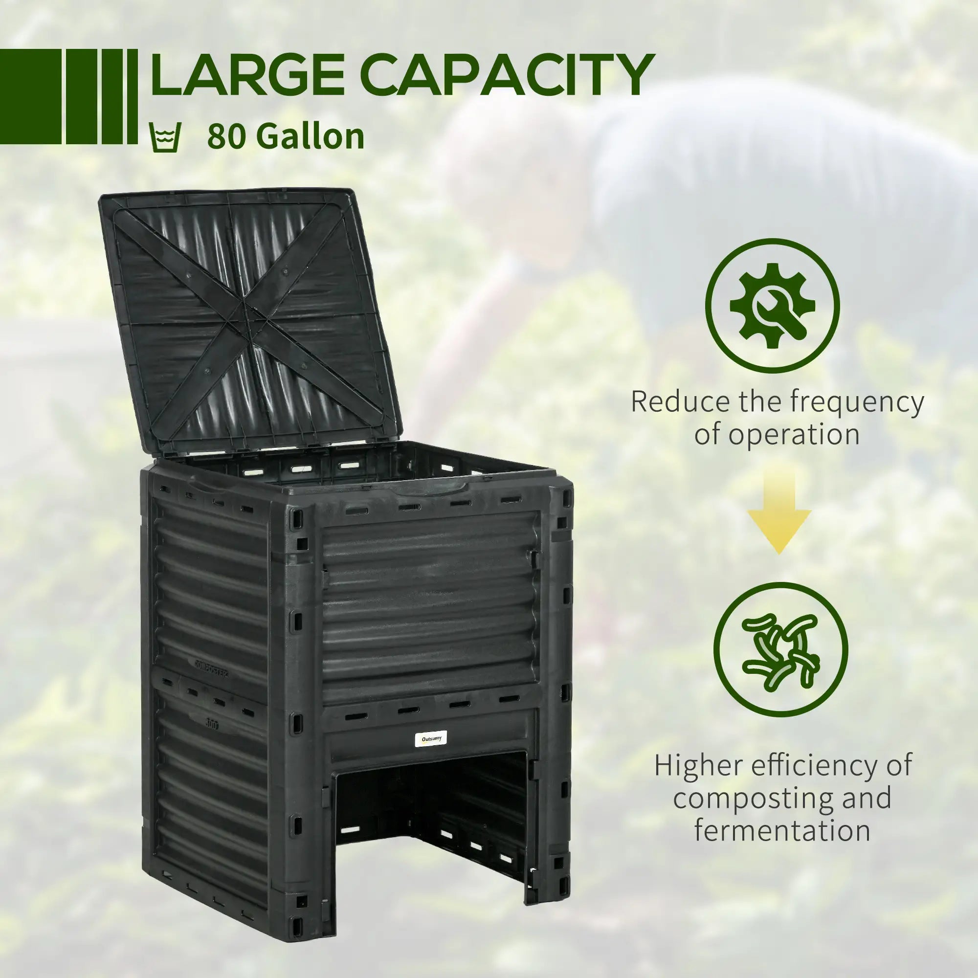 Outdoor Compost Bin, Fast Soil Creation, 80 Gallon, Green Outdoor Compost Bin at Gallery Canada