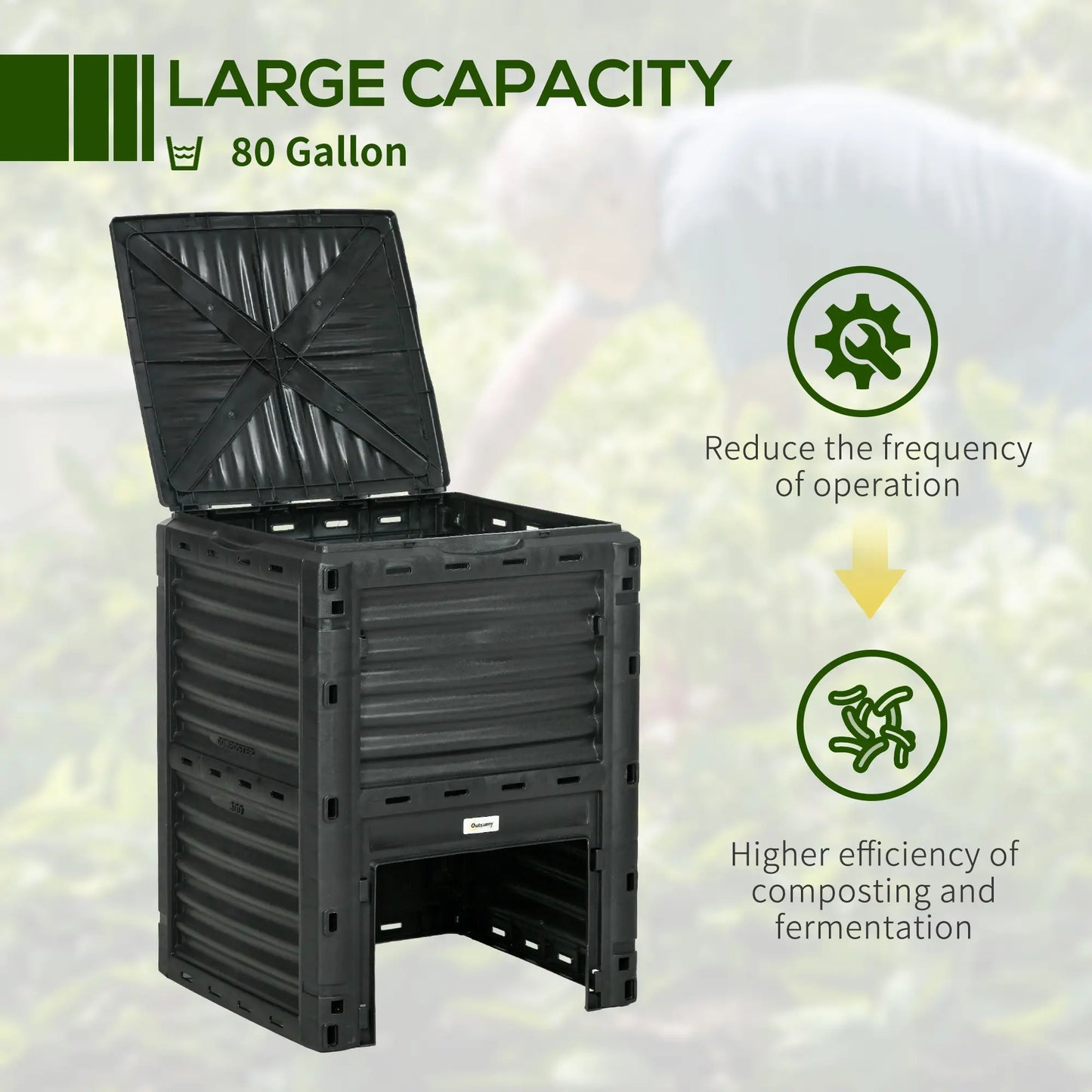 Outdoor Compost Bin, Fast Soil Creation, 80 Gallon, Green Outdoor Compost Bin at Gallery Canada