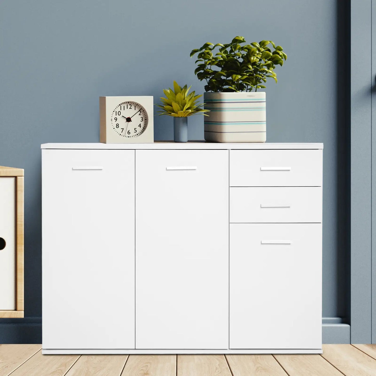 High Gloss Sideboard, 2 Drawers, 3 Doors, Adjustable Shelf, White Bar Cabinets at Gallery Canada