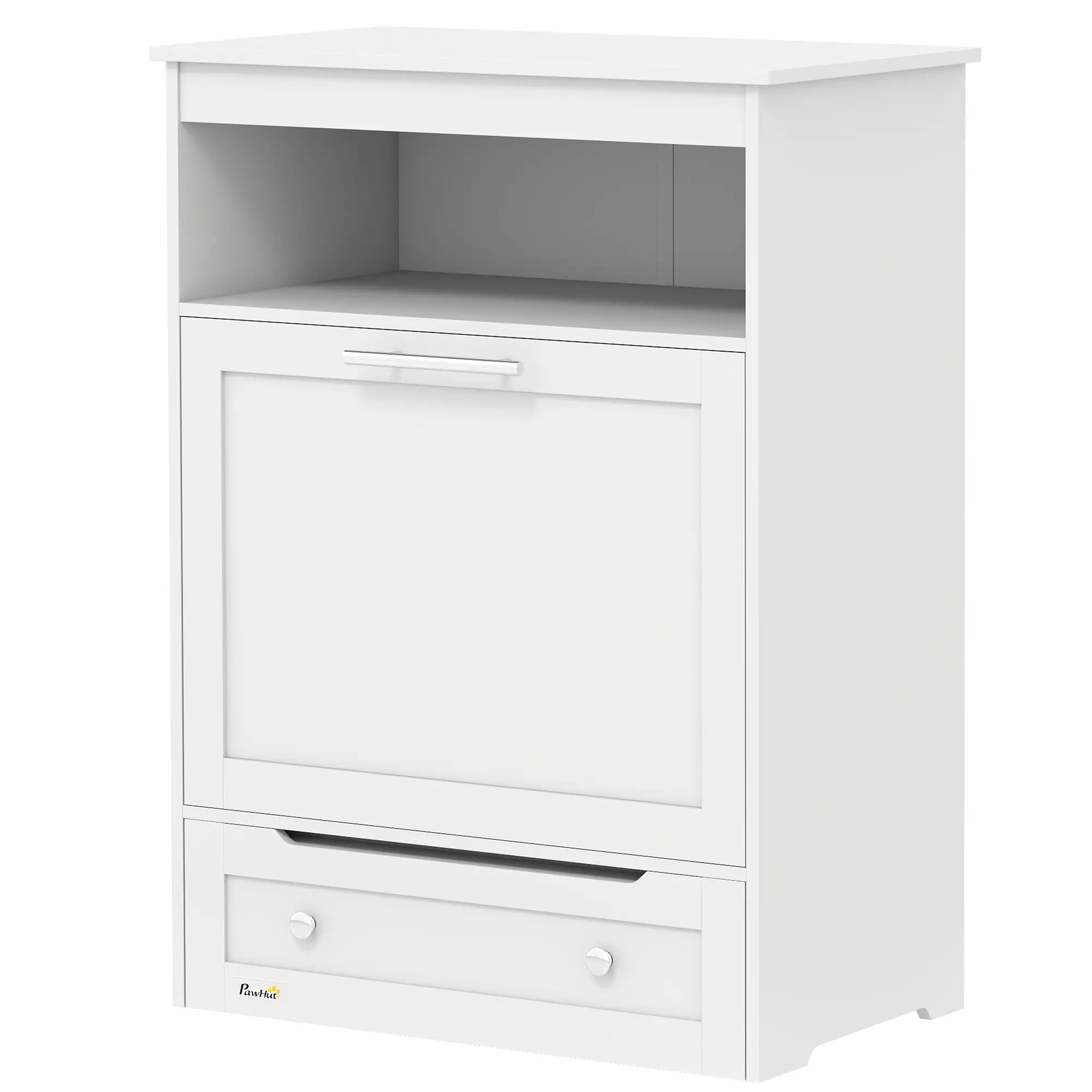 Pet Feeder Station, Dog Food Storage Cabinet with Bowls, Gray Dog Bowls White at Gallery Canada