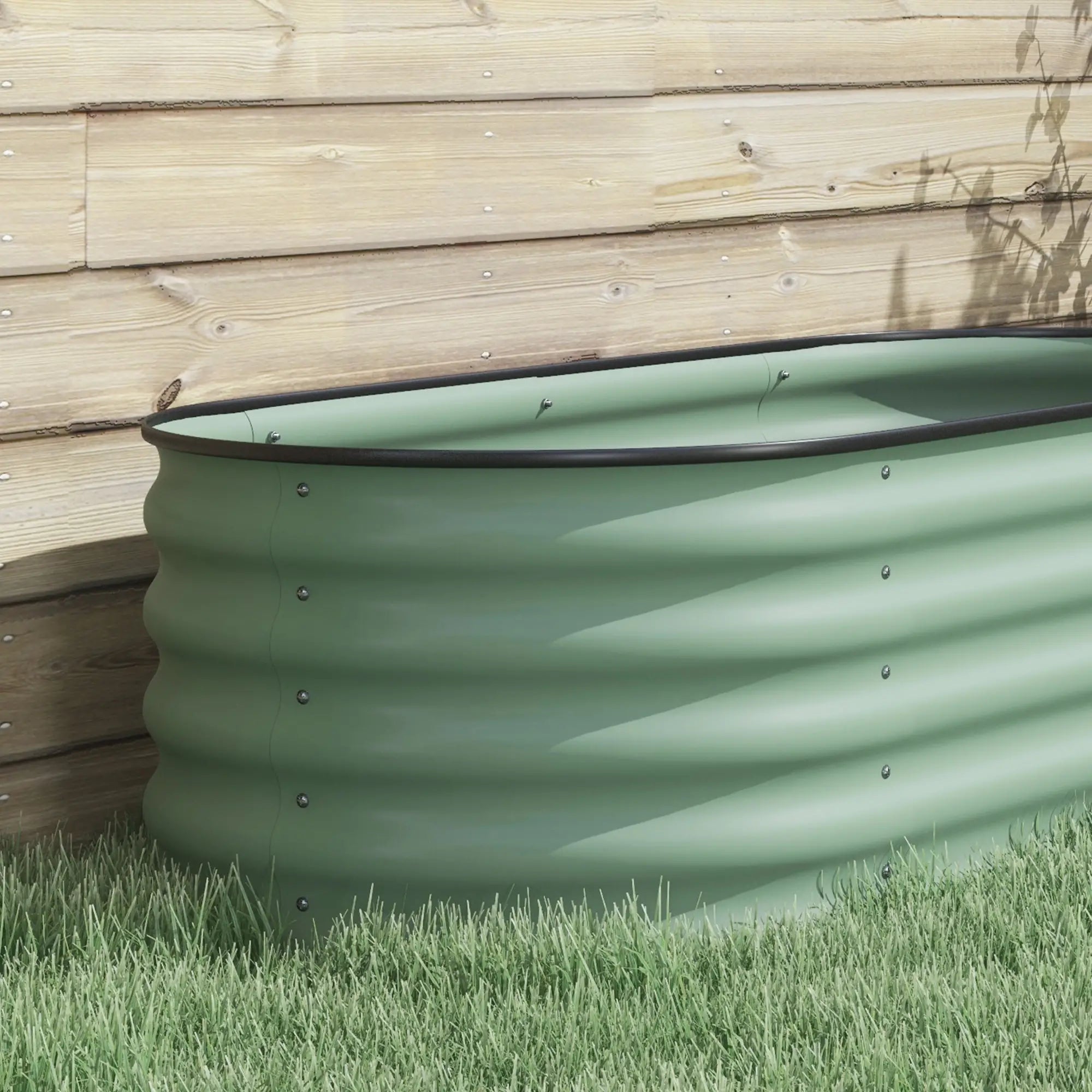6.5 x 2 x 1.5 FT Galvanized Steel Raised Garden Bed, Green Galvanized Planter Boxes at Gallery Canada