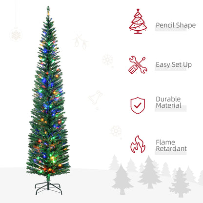 7.5' Artificial Pencil Christmas Tree, LED Lights, Steel Base, Colorful Pencil Christmas Trees at Gallery Canada