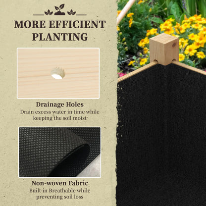 Wooden Raised Planter Box, Drain Holes, 45.3x21.7x31.5inch, Natural Elevated Garden Beds at Gallery Canada