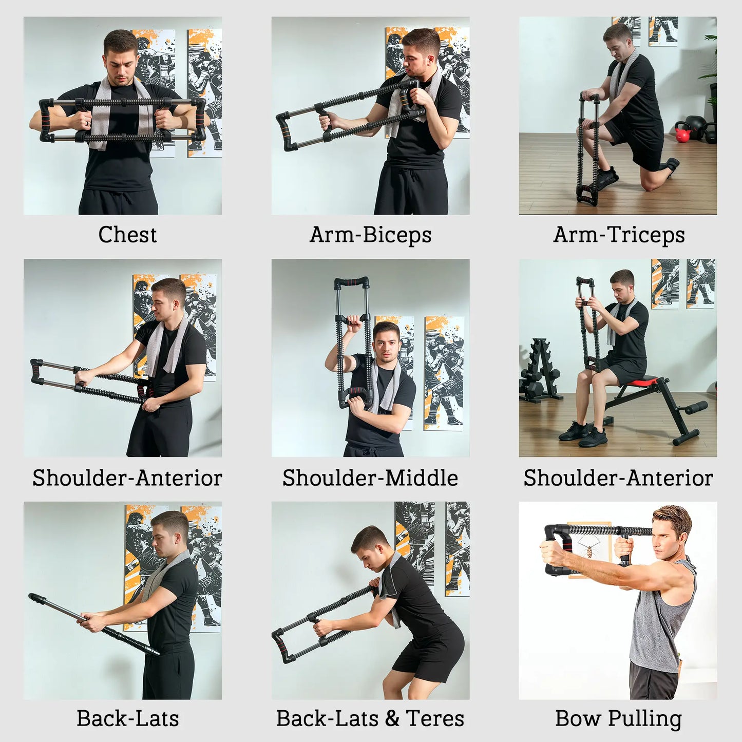 Chest Expander, Spring Exerciser 22-110 lbs, Home Gym, Office, Travel More-Strength Training Equipment at Gallery Canada