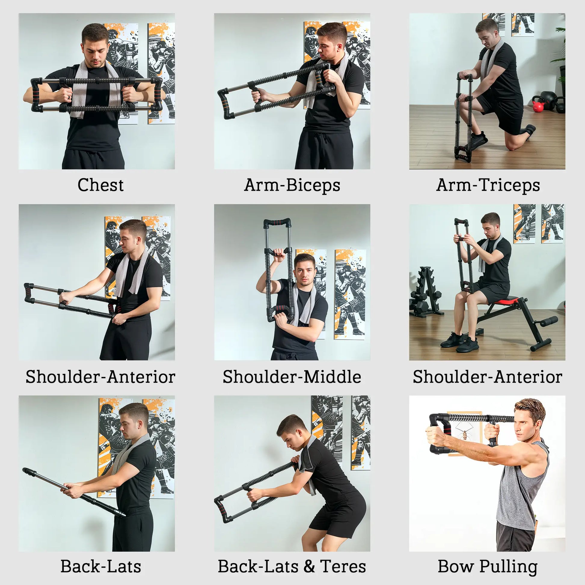 Chest Expander, Spring Exerciser 22-110 lbs, Home Gym, Office, Travel More-Strength Training Equipment at Gallery Canada