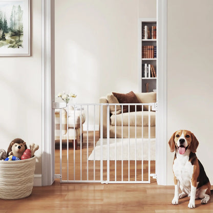 28.3-42.7 In Wide Dog Gate, Dual Locks, White Pet Gates at Gallery Canada
