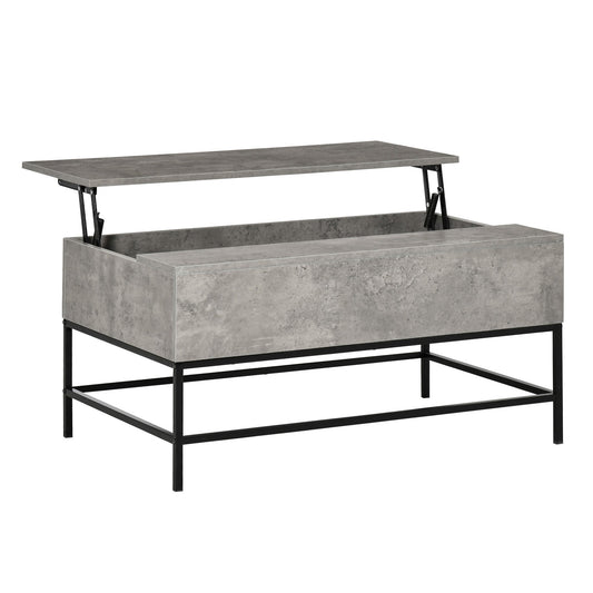 Lift Top Coffee Table with Hidden Storage Compartment Lift Tabletop Center Table for Living Room, Grey - Gallery Canada