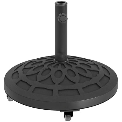 46lbs Resin Round Patio Umbrella Base With Wheels, Black Umbrella Bases at Gallery Canada