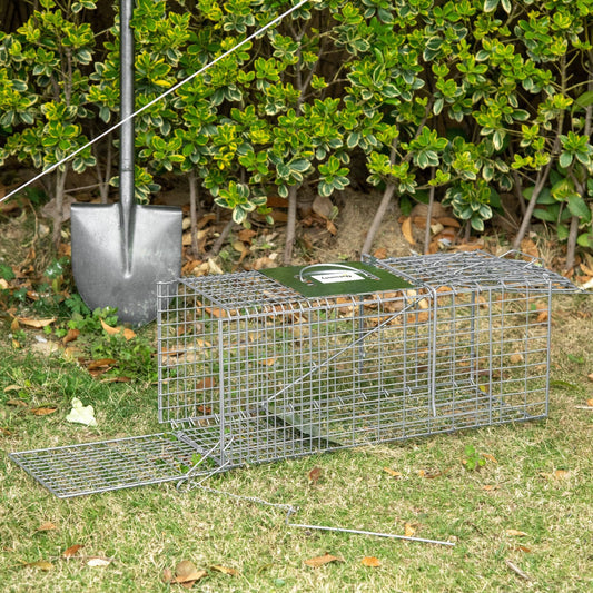 Live Animal Trap, One-Door Raccoon, Animal-Friendly Humane Catch &; Release Steel Cage for Squirrels, Rabbits, Mink, Gopher, 26" x 9.4" x 12" - Gallery Canada
