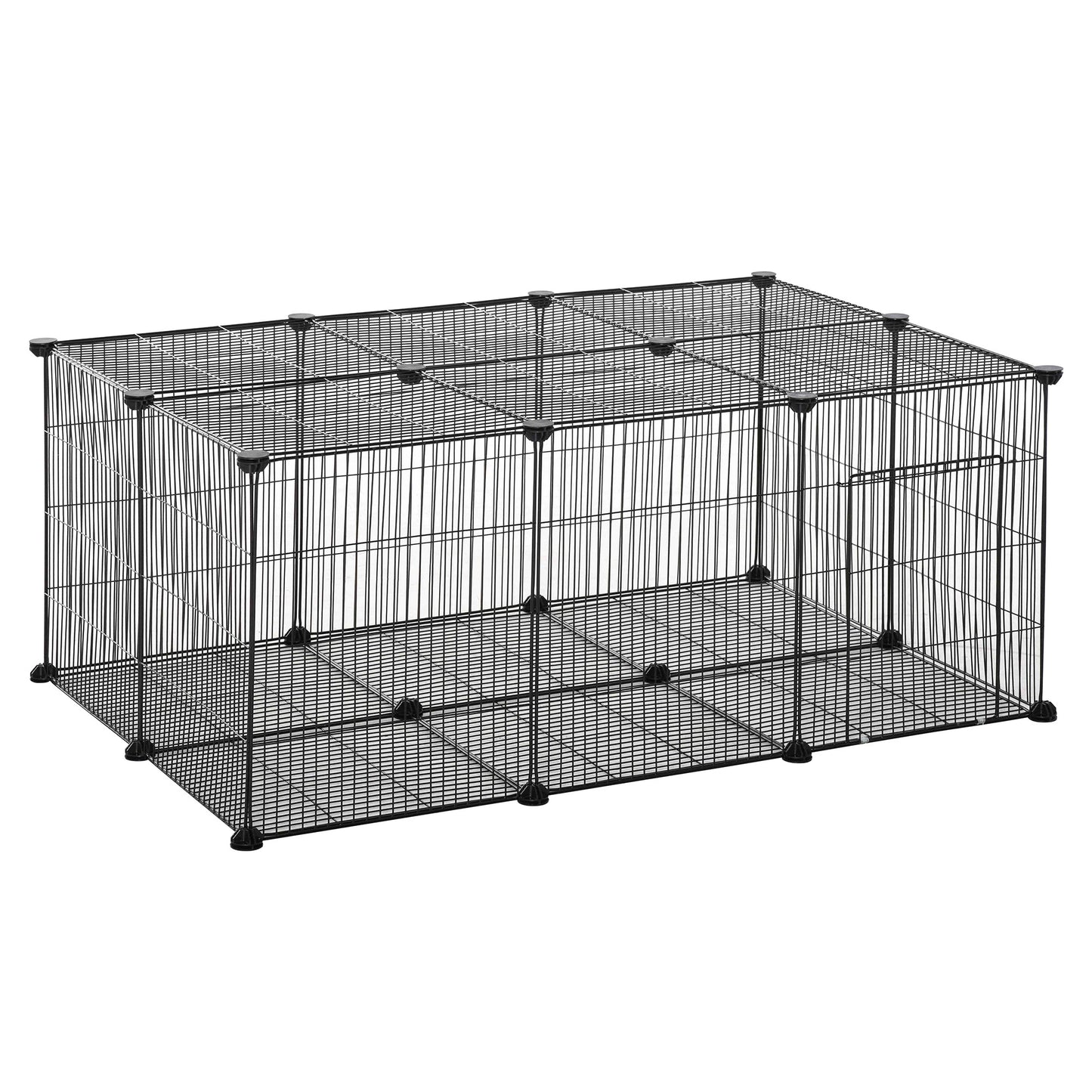 Small Animal Cage, Bunny Guinea Pig Chinchilla Hedgehog, Portable Pet Enclosure, 22 Panels Houses & Habitats Black at Gallery Canada