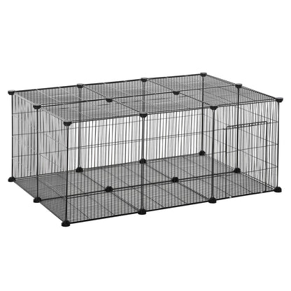 Small Animal Cage, Bunny Guinea Pig Chinchilla Hedgehog, Portable Pet Enclosure, 22 Panels Houses & Habitats Black at Gallery Canada