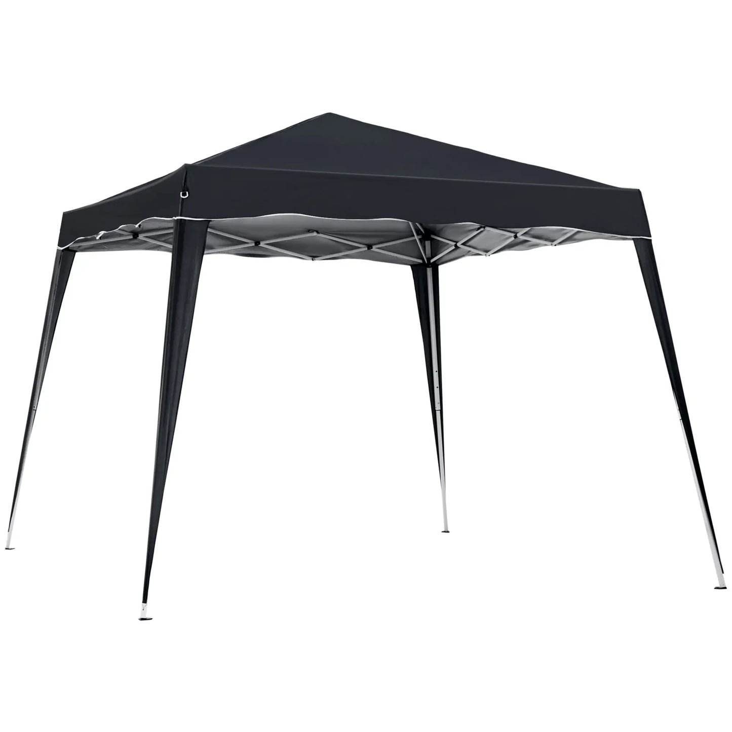 8' x 8' Pop Up Canopy, Foldable Outdoor Tent, Portable with Carrying Bag, Black Pop Up Canopies Black at Gallery Canada