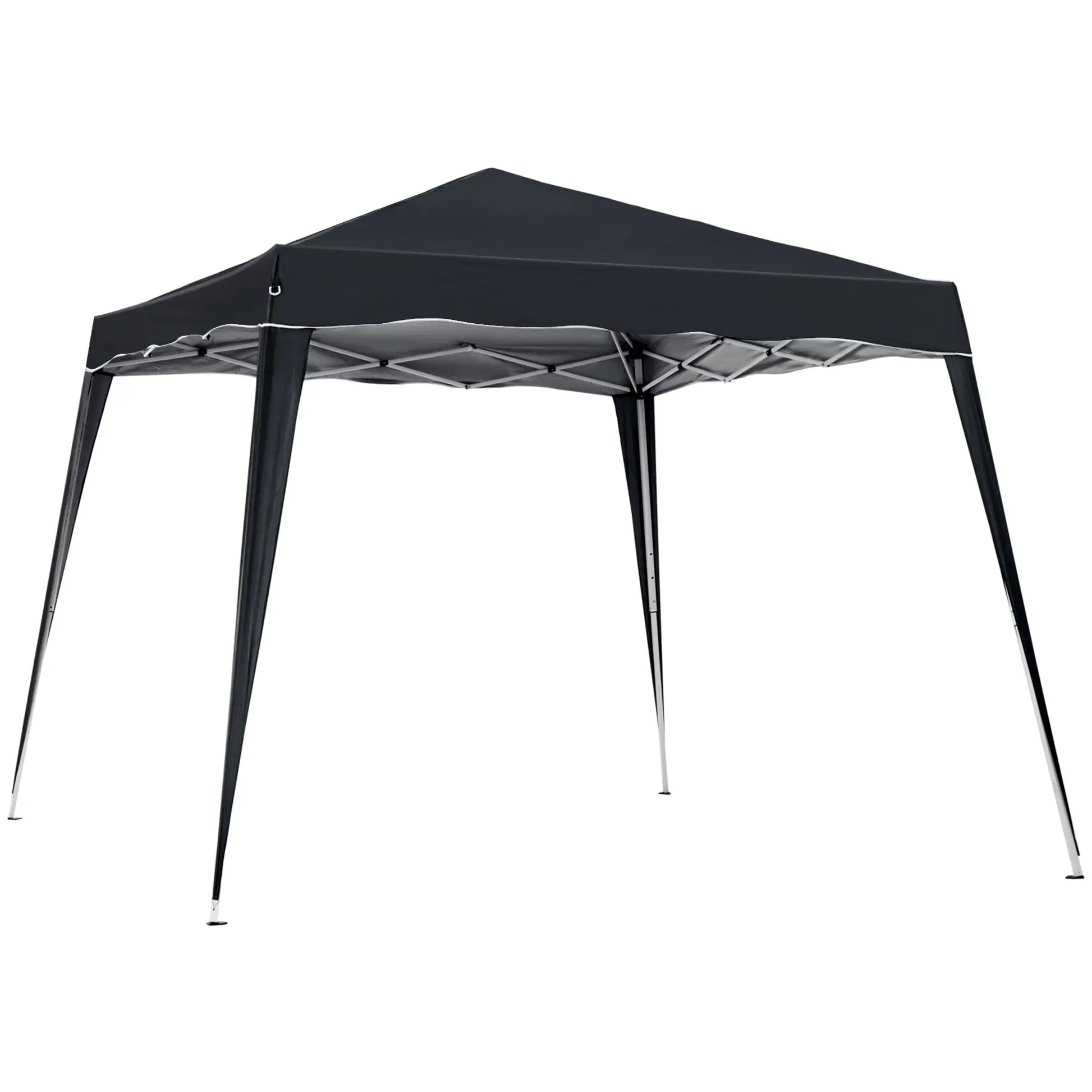 8' x 8' Pop Up Canopy, Foldable Outdoor Tent, Portable with Carrying Bag, Black Pop Up Canopies Black at Gallery Canada