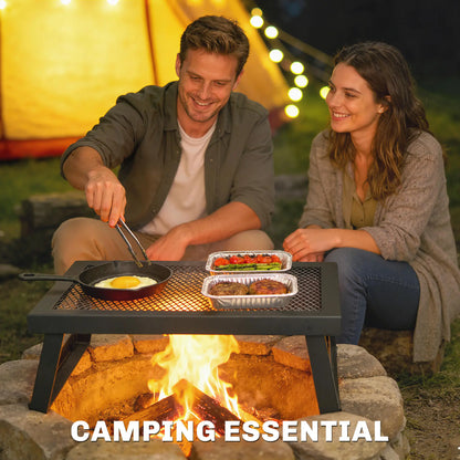 22" x 12" Folding Campfire Grill, Heavy Duty Carbon Steel, Black Charcoal BBQ Grils at Gallery Canada