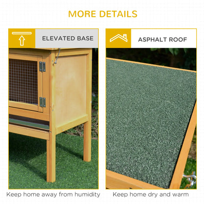 Wooden Rabbit Hutch, Indoor Outdoor Bunny Cage, Slide-Out Tray, Openable Roof Rabbit Hutch at Gallery Canada